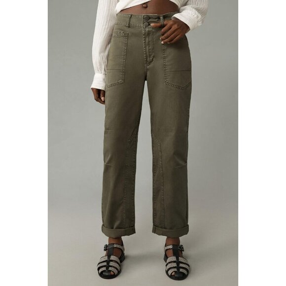 The Wanderer Mid-Rise Relaxed-Leg Pants by Pilcro MOSS 31 NWT - Picture 1 of 4
